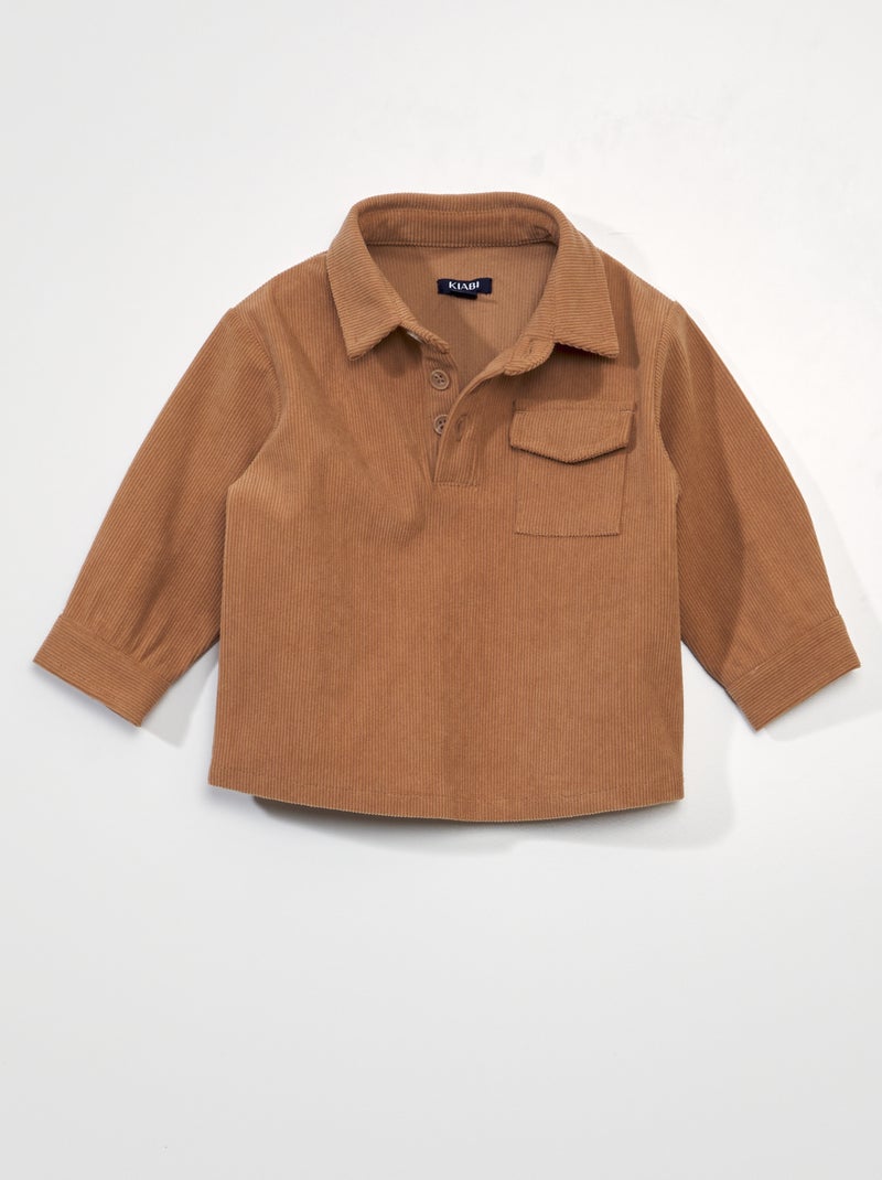 Camisa de terciopelo MARRON - Kiabi