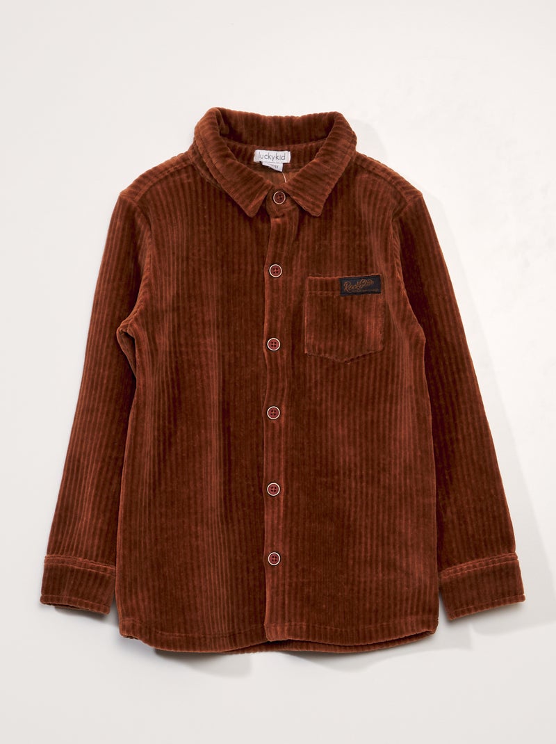 Camisa de terciopelo NARANJA - Kiabi