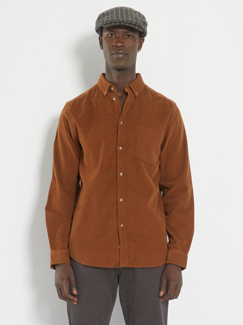 Camisa de terciopelo NARANJA - Kiabi