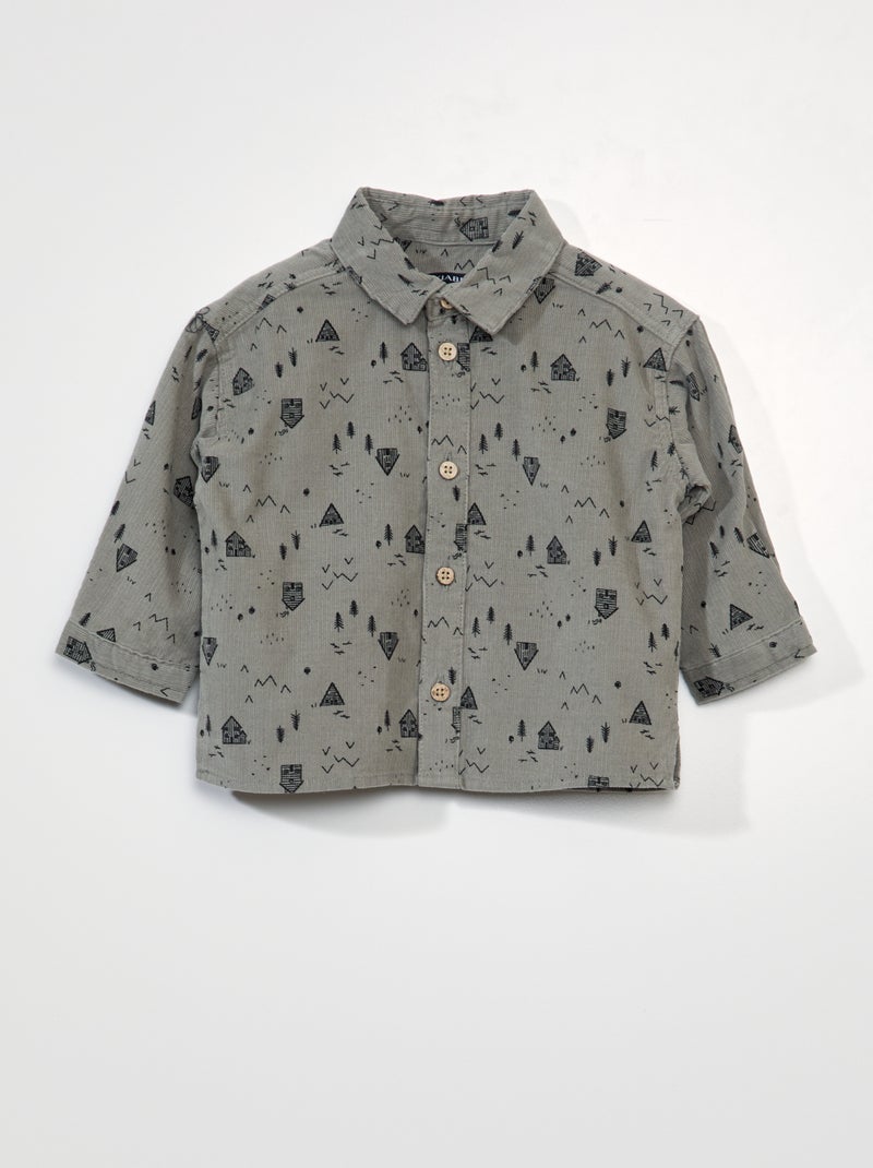 Camisa de terciopelo VERDE - Kiabi