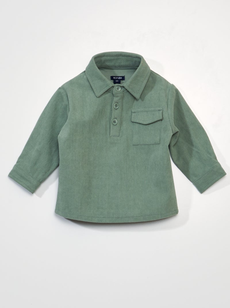Camisa de terciopelo VERDE - Kiabi