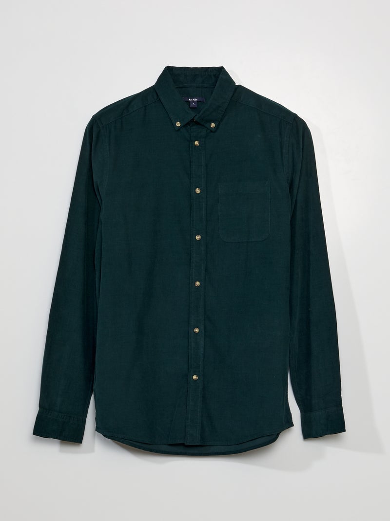 Camisa de terciopelo VERDE - Kiabi