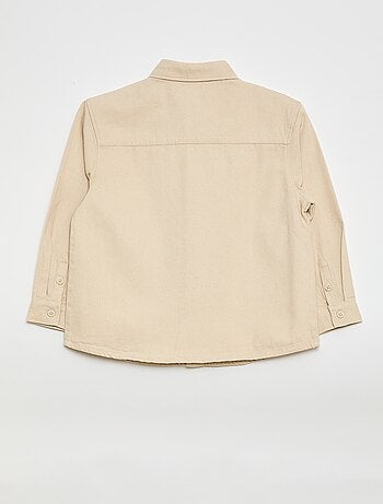 Camisa de twill con 2 bolsillos de parche en el pecho