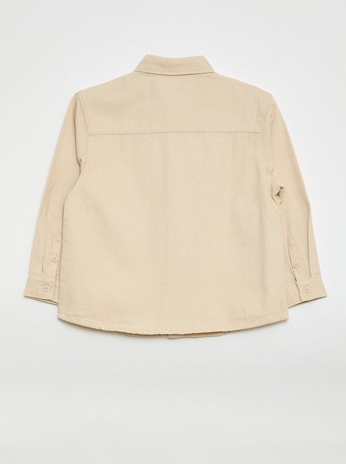 Camisa de twill con 2 bolsillos de parche en el pecho - Kiabi