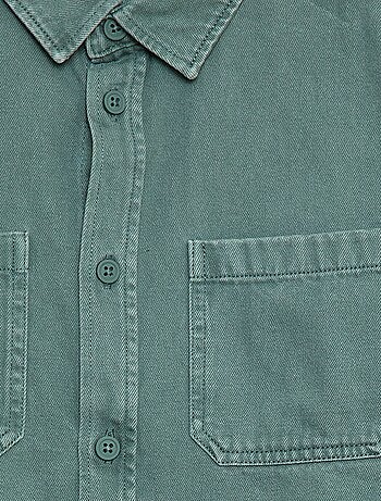 Camisa de twill con 2 bolsillos de parche en el pecho