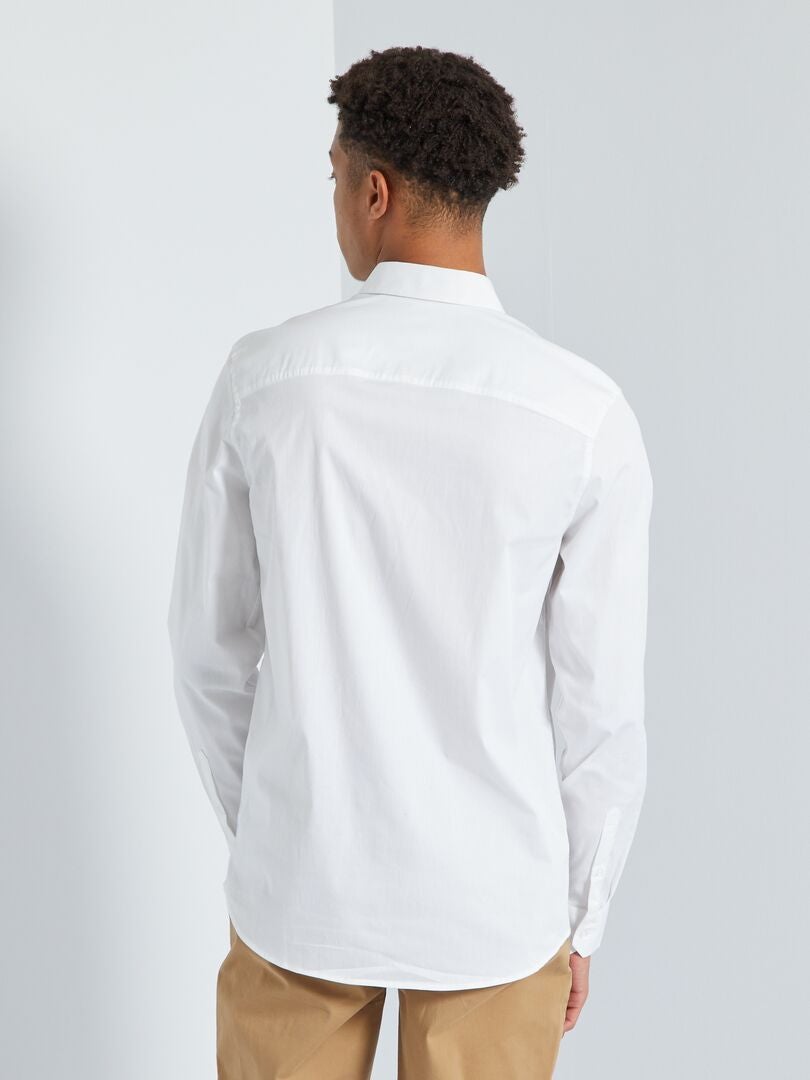 Camisa de vestir de sarga +1,90 m Blanco - Kiabi