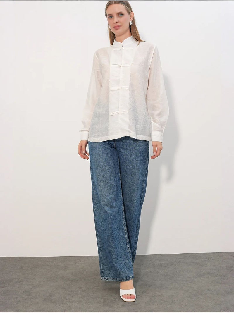 Camisa de viscosa y nailon bdart Blanco - Kiabi