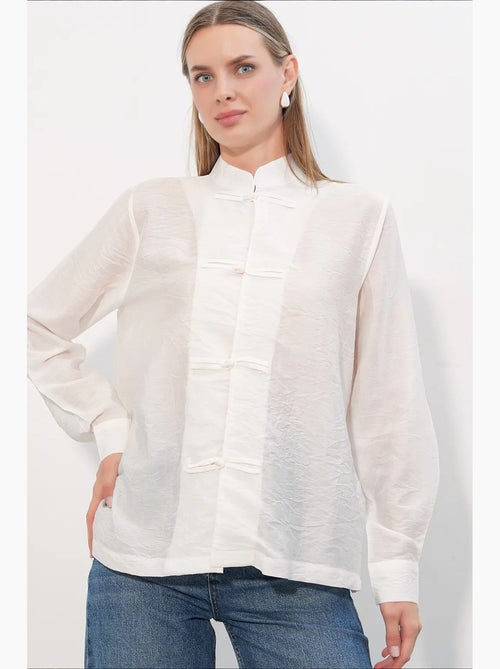 Camisa de viscosa y nailon bdart - Kiabi Camisa de viscosa y nailon bdart - Kiabi
