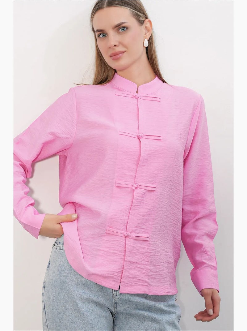 Camisa de viscosa y nailon bdart Rosa claro - Kiabi