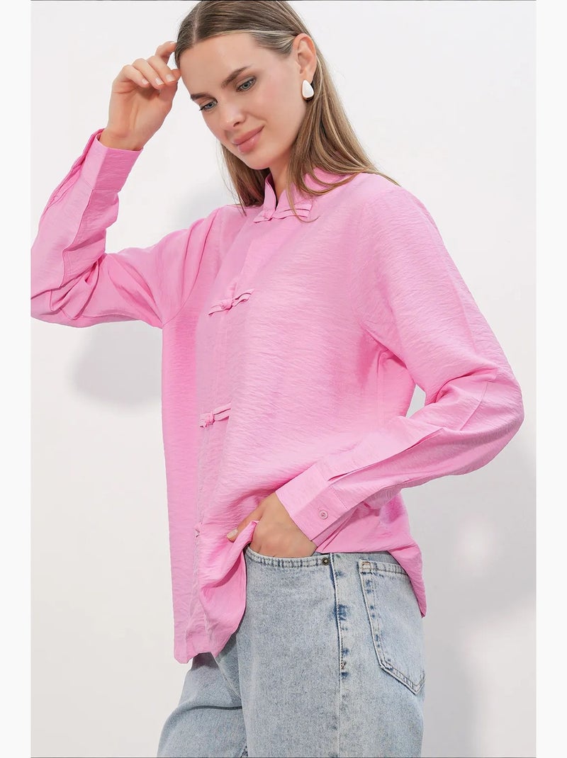 Camisa de viscosa y nailon bdart Rosa claro - Kiabi
