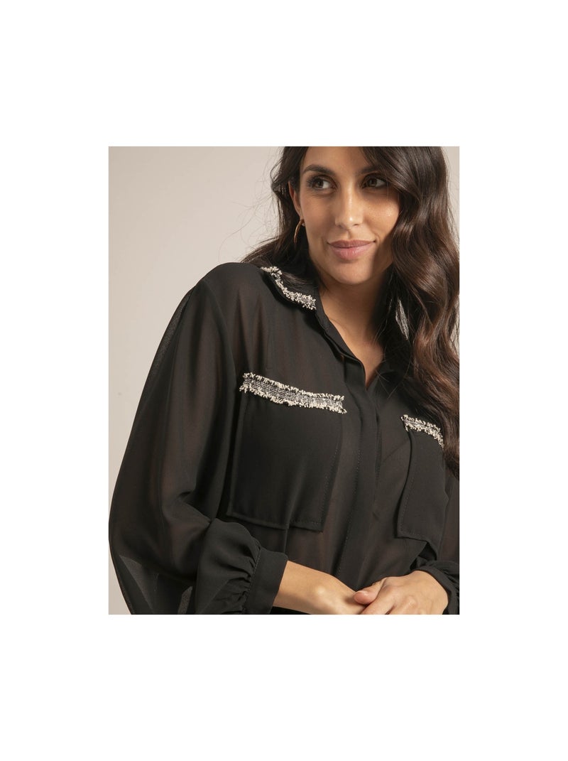 Camisa de voile OLLIE Negro - Kiabi