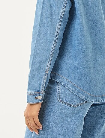 Camisa denim de manga larga