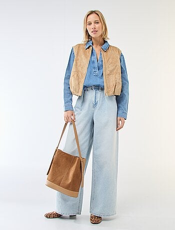 Camisa denim de manga larga