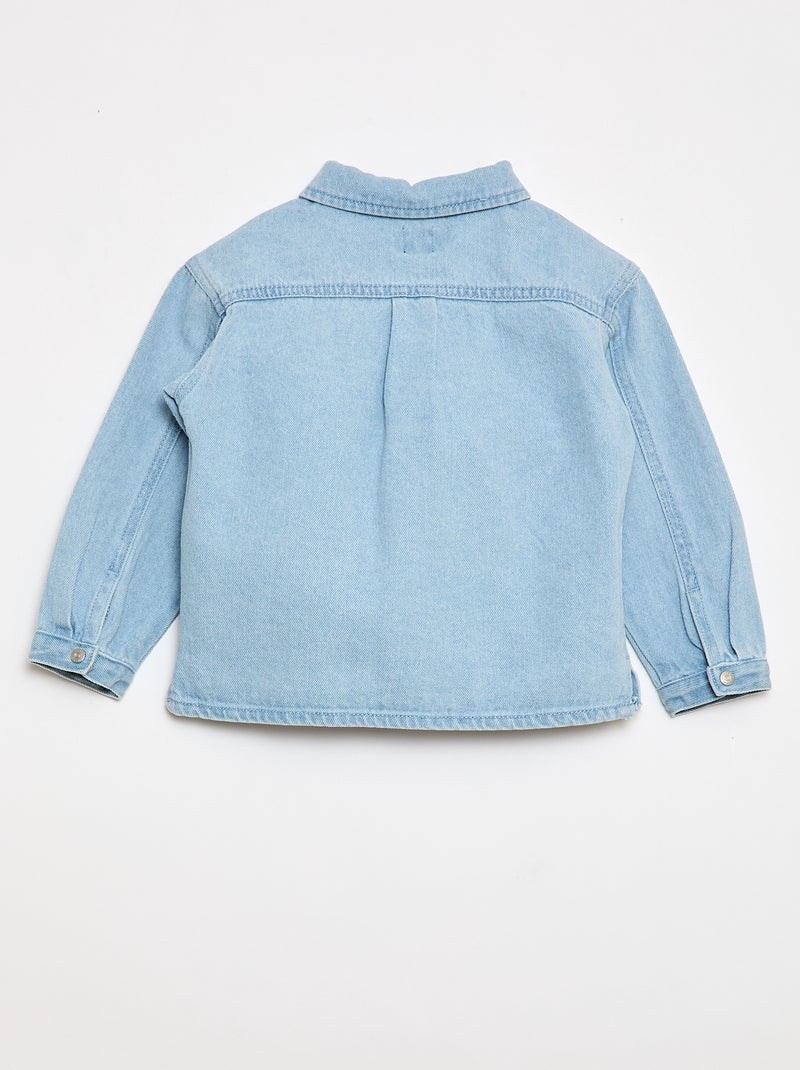 Camisa denim regular fit de algodón Azul - Kiabi