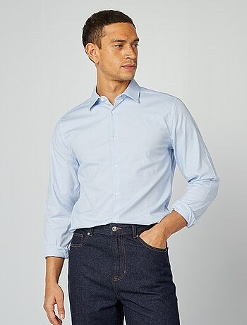 Camisa dobby corte slim