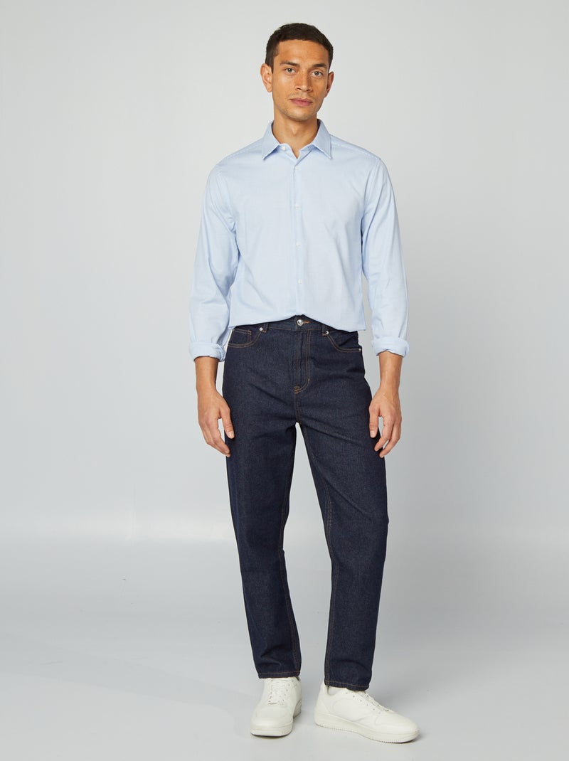 Camisa dobby corte slim BLANCO - Kiabi