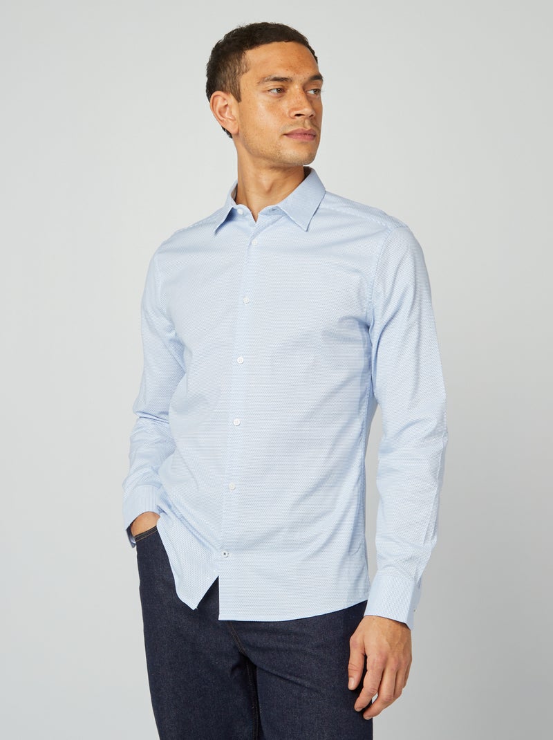 Camisa dobby corte slim BLANCO - Kiabi