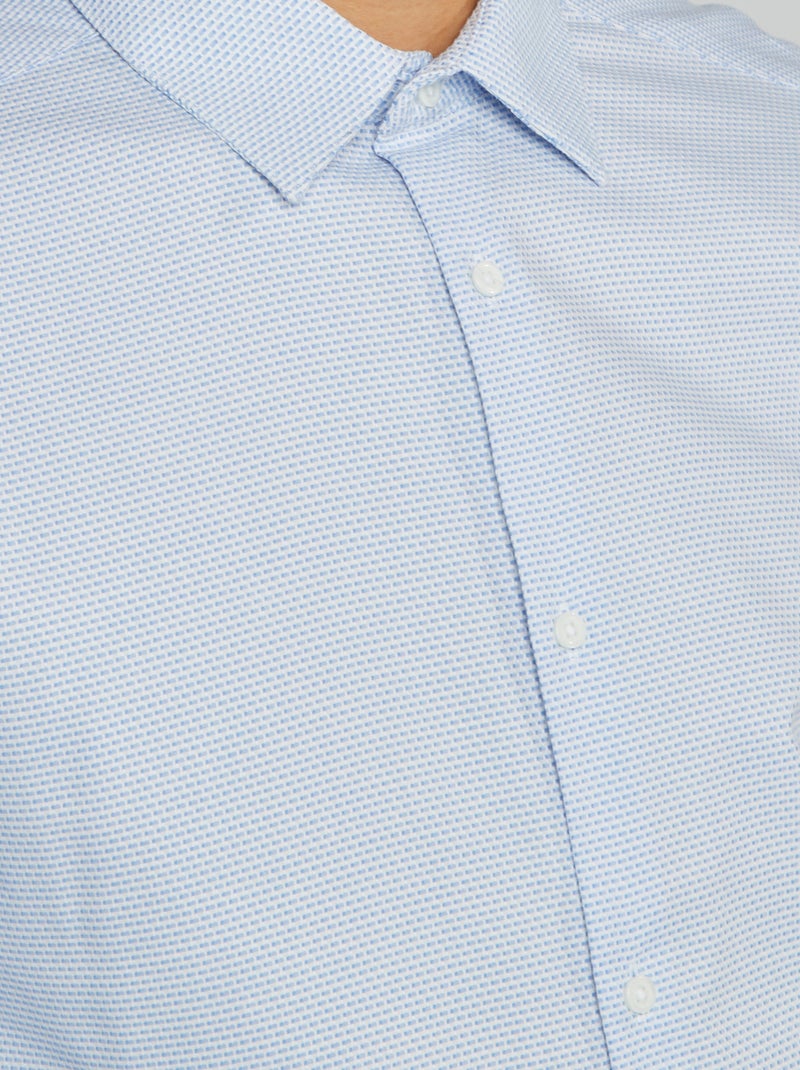 Camisa dobby corte slim BLANCO - Kiabi