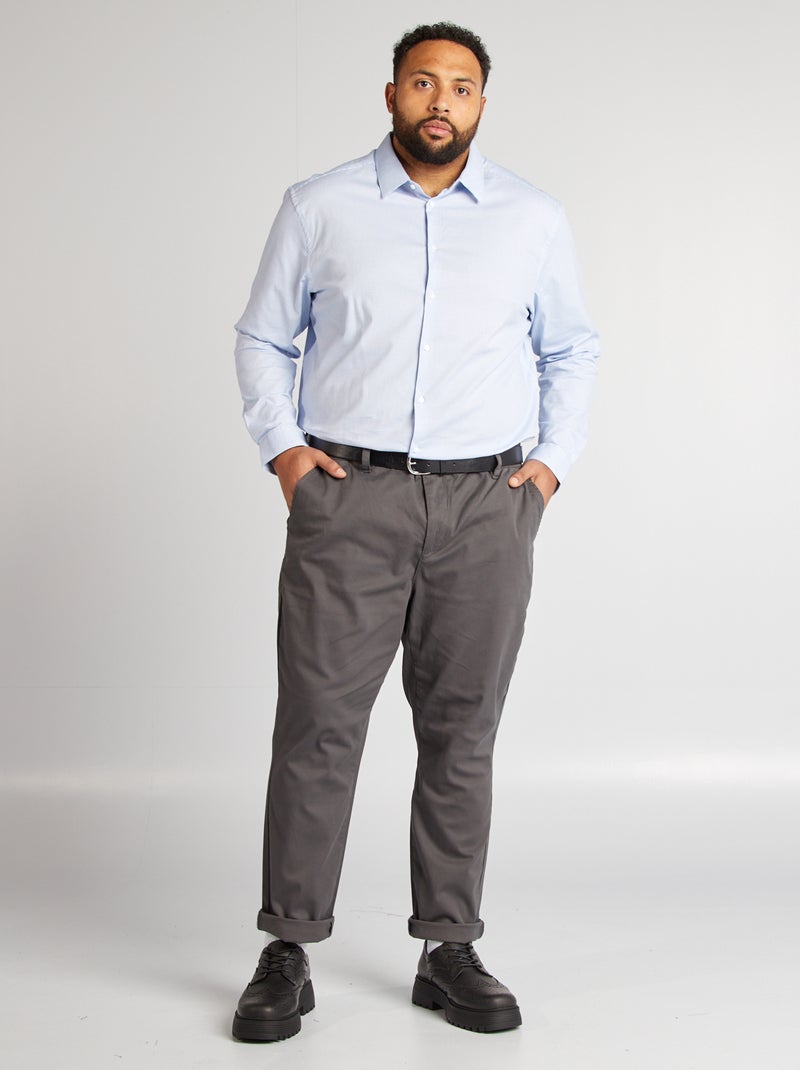 Camisa dobby corte slim BLANCO - Kiabi