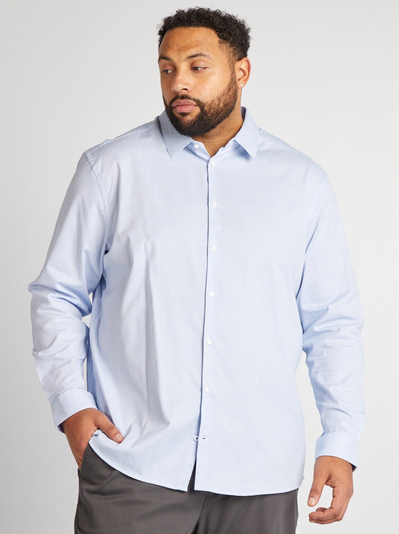 Camisa dobby corte slim BLANCO - Kiabi