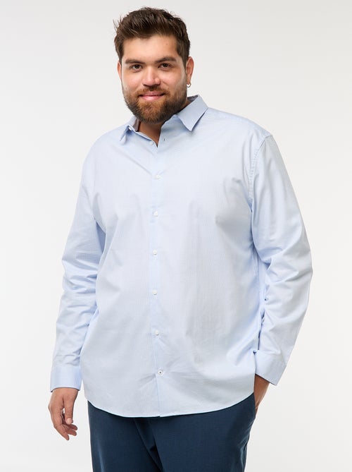 Camisa dobby corte slim con motivo - Kiabi