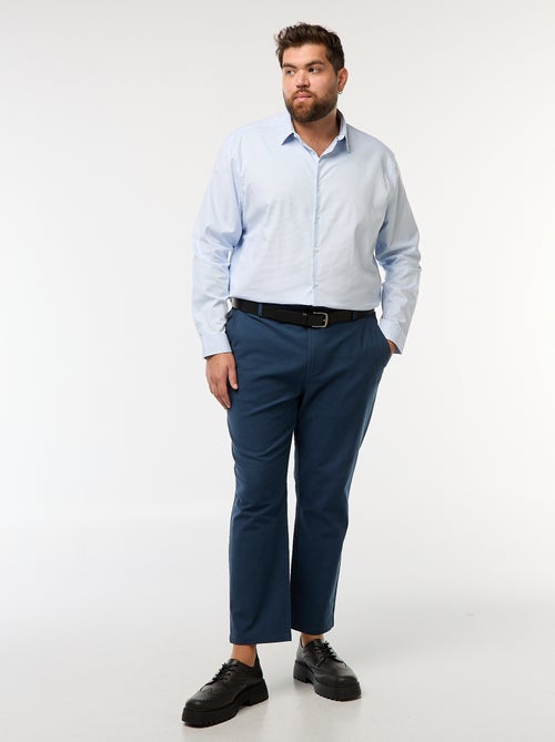 Camisa dobby corte slim con motivo - Kiabi