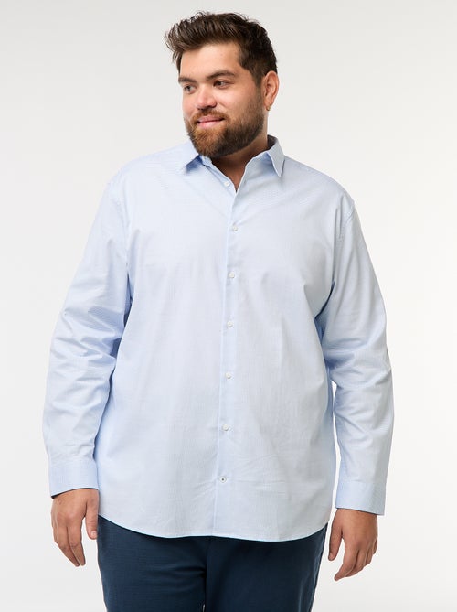 Camisa dobby corte slim con motivo - Kiabi