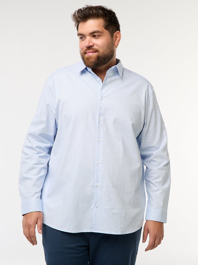 Camisa dobby corte slim con motivo Blanco - Kiabi