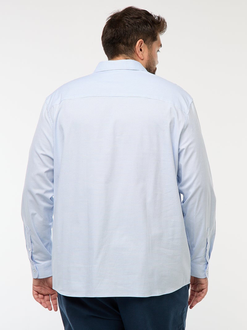 Camisa dobby corte slim con motivo Blanco - Kiabi