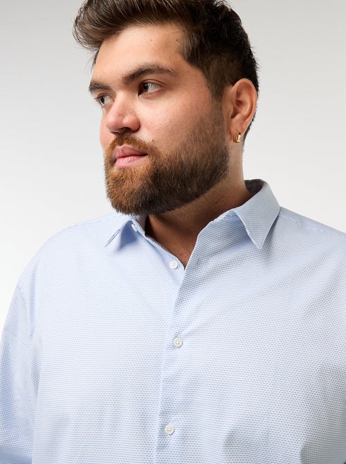 Camisa dobby corte slim con motivo - Kiabi