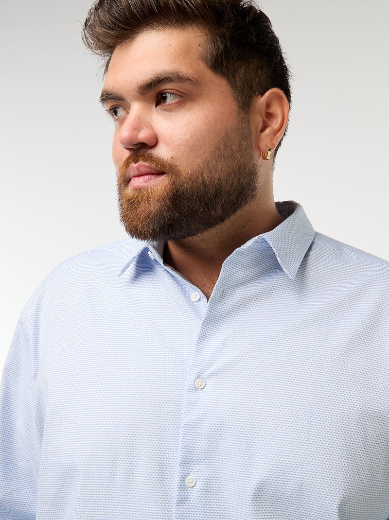 Camisa dobby corte slim con motivo Blanco - Kiabi