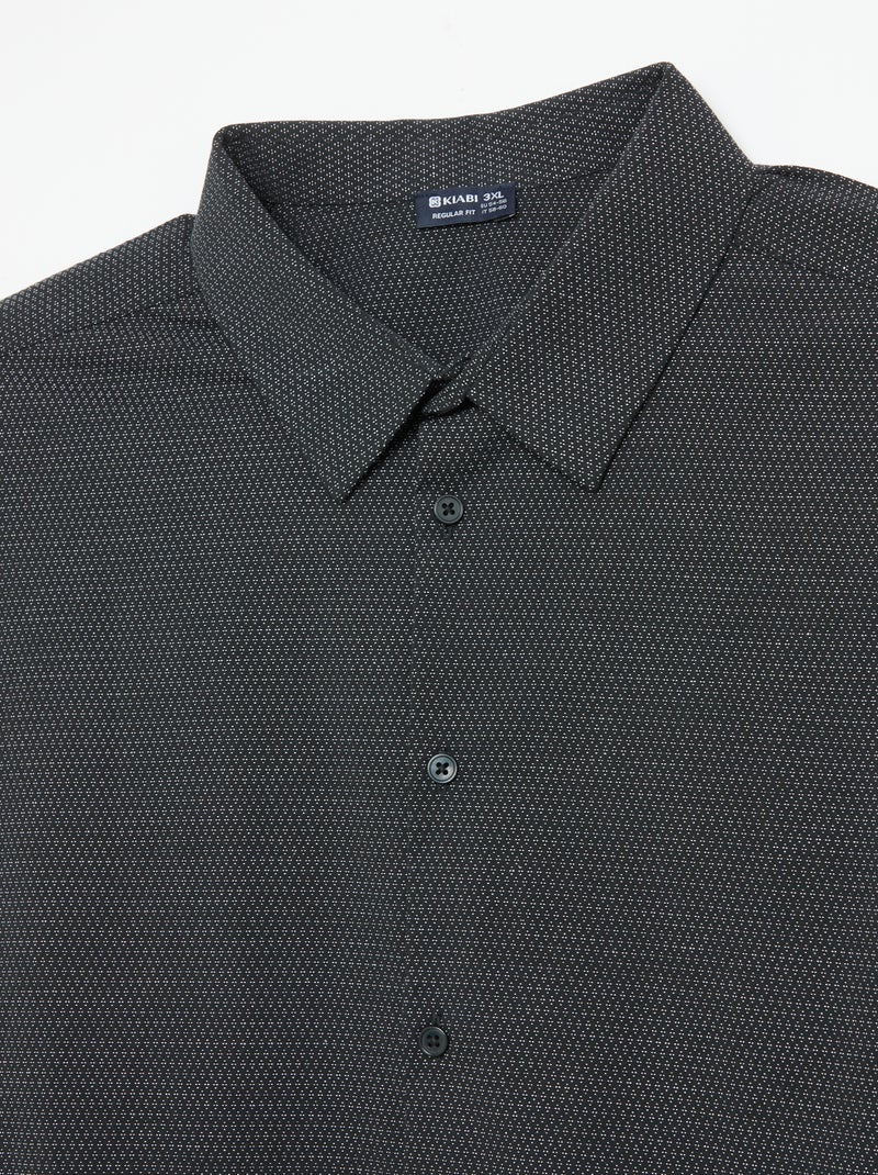 Camisa dobby estampada Negro - Kiabi