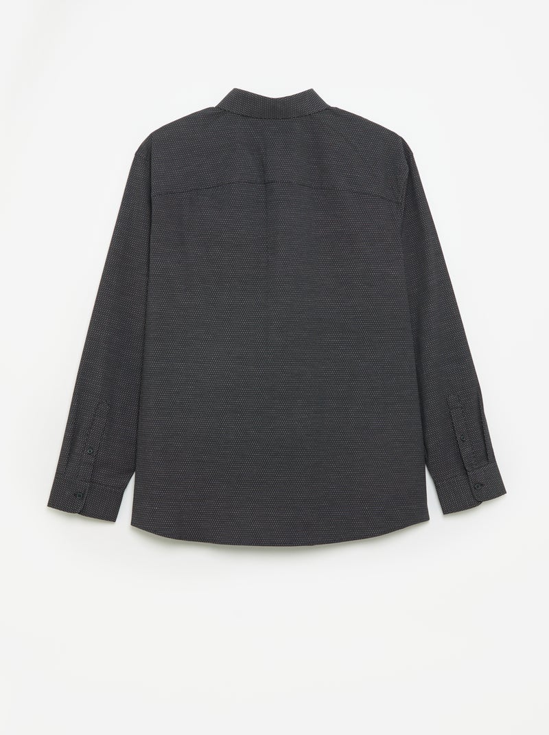 Camisa dobby estampada Negro - Kiabi