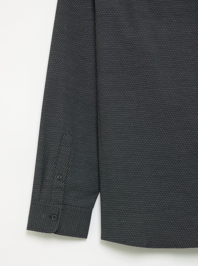 Camisa dobby estampada Negro - Kiabi