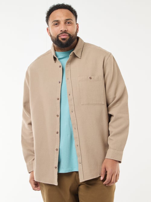 Camisa efecto gofrado liso - Kiabi