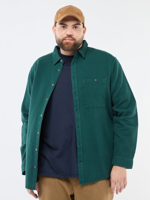 Camisa efecto gofrado liso - Kiabi