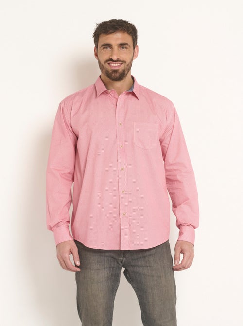 Camisa efecto liso de manga larga - Afibel - Kiabi