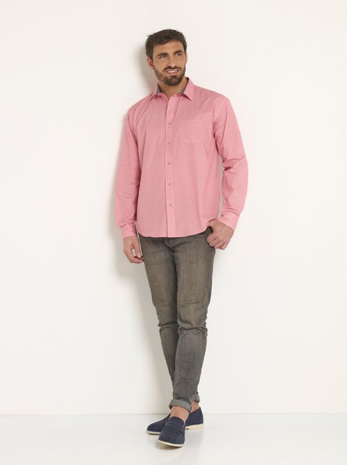 Camisa efecto liso de manga larga - Afibel - Kiabi