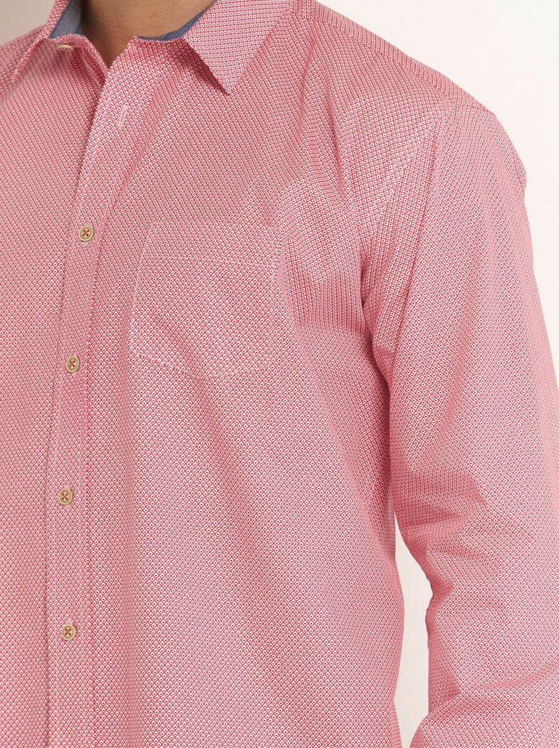 Camisa efecto liso de manga larga - Afibel Rojo - Kiabi
