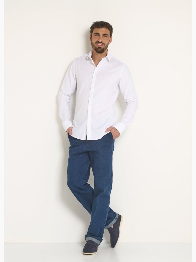 Camisa elástica slim fit chic - Afibel Blanco - Kiabi