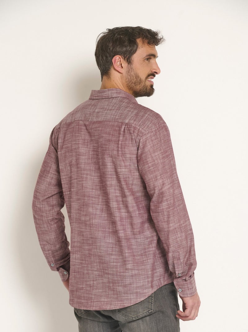 Camisa elegante con detalles en contraste. - Afibel Burdeos - Kiabi