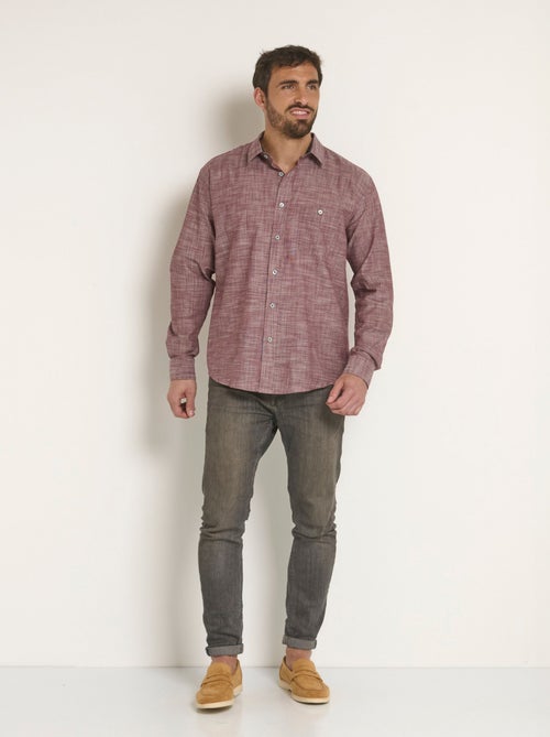 Camisa elegante con detalles en contraste. - Afibel - Kiabi