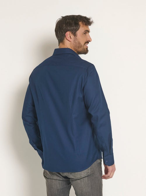 Camisa elegante de algodón con cuello semiitaliano - Afibel - Kiabi