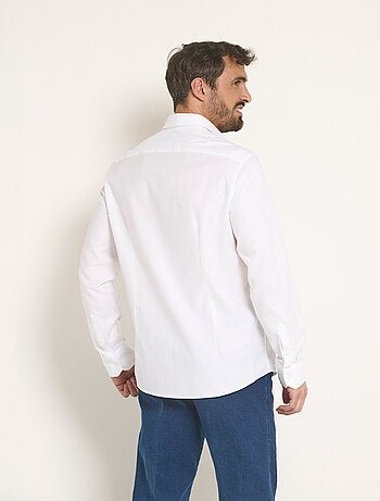 Camisa elegante de algodón con cuello semiitaliano - Afibel