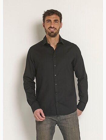 Camisa elegante de algodón con cuello semiitaliano - Afibel