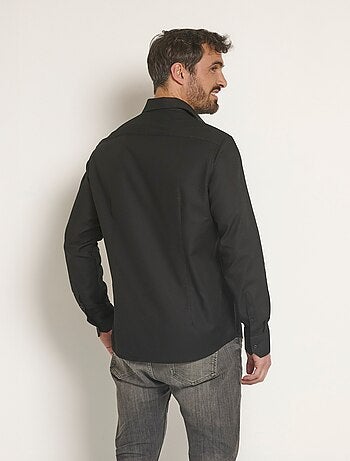 Camisa elegante de algodón con cuello semiitaliano - Afibel