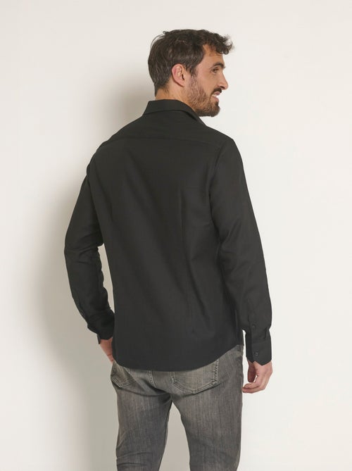 Camisa elegante de algodón con cuello semiitaliano - Afibel - Kiabi