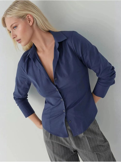 Camisa elegante de manga larga con botones hiccup - Kiabi Camisa elegante de manga larga con botones hiccup - Kiabi