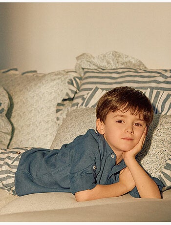 Camisa en lino con mangas enrollables You&Me