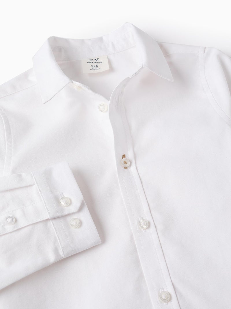Camisa en oxford de algodón Blanco - Kiabi